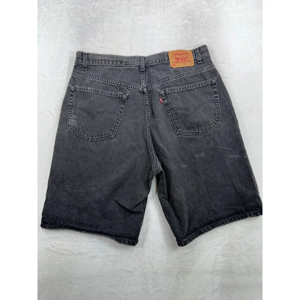 Vtg 90s Levi's 38 Jorts 560 Loose Fit Denim Shorts Relaxed Faded Black Denim